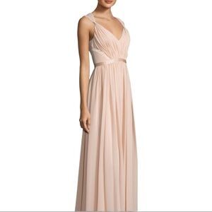 Vera Wang blush chiffon Maxi dress